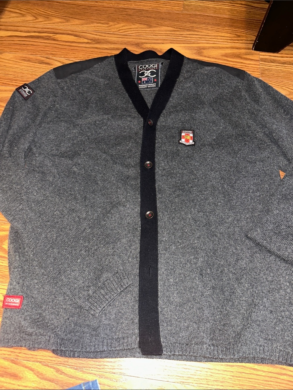 Cuggi Coogi Vintage 70s 80s Button Cardigan Wool Blend Heather Gray XXL